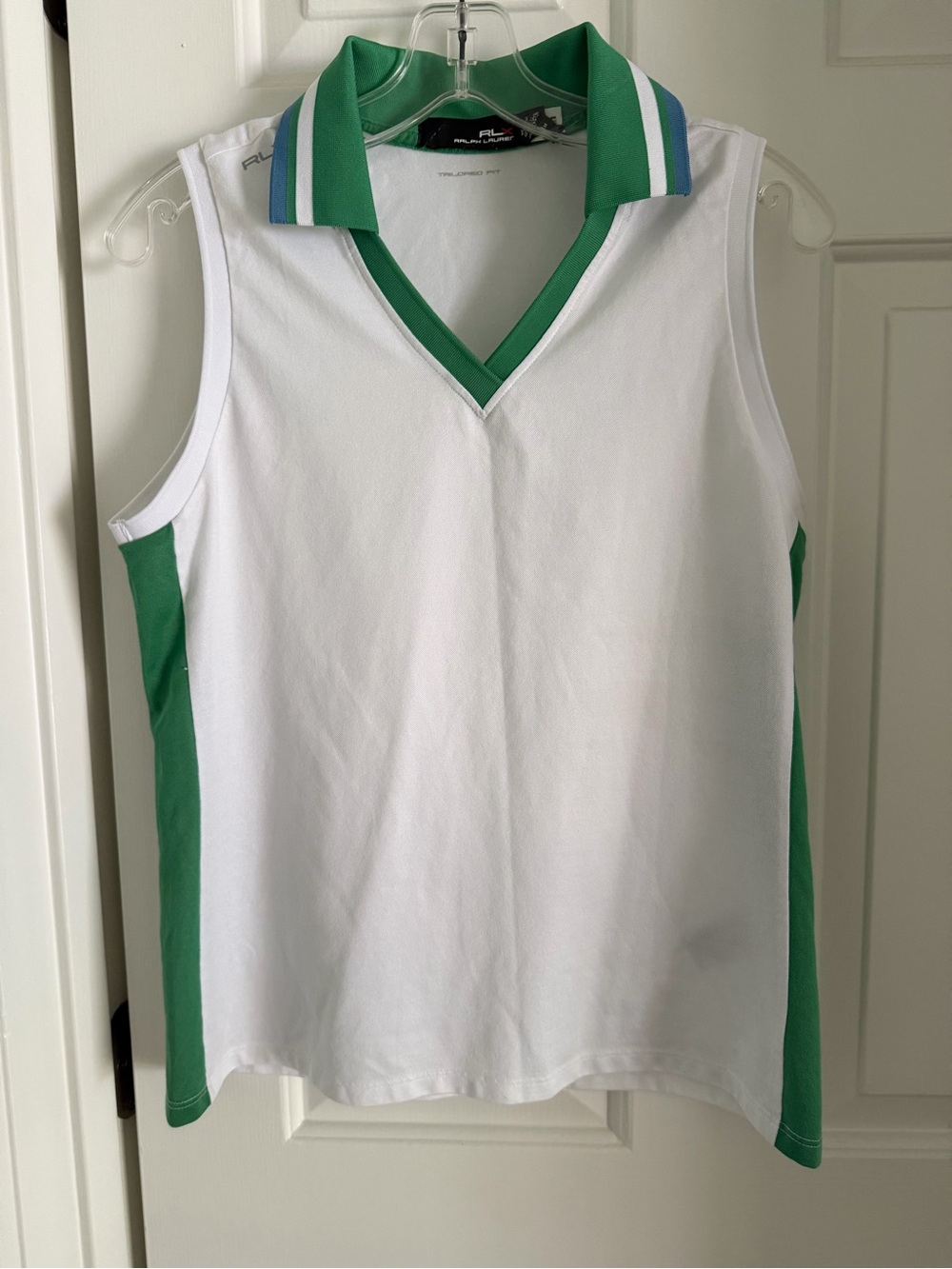 Ralph Lauren White Tank with Green Trim